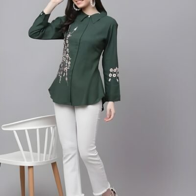 hetyash women's stylish rayon embroidered top for girls stylish and comfortable