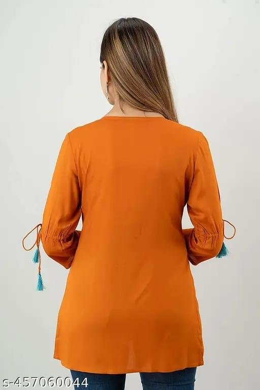 women's rayon embroidered top & tunics