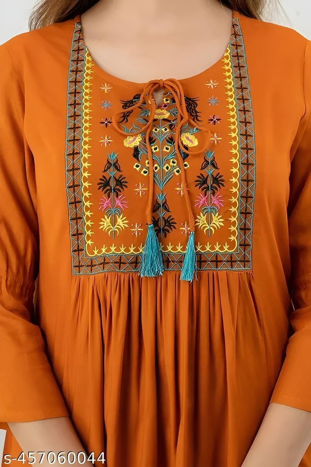 women's rayon embroidered top & tunics